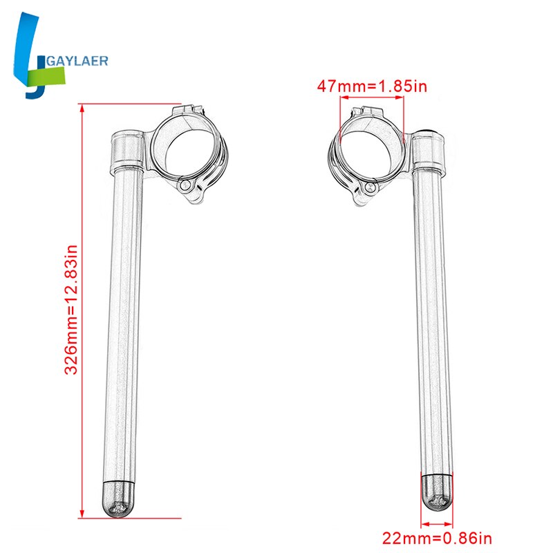 CNC Motorcycle Handlebar Clip Ons 47MM Clamp for Yamaha R3 R15 V3 Clip On Fork Handle Bar Fork Tube Cafe Racer