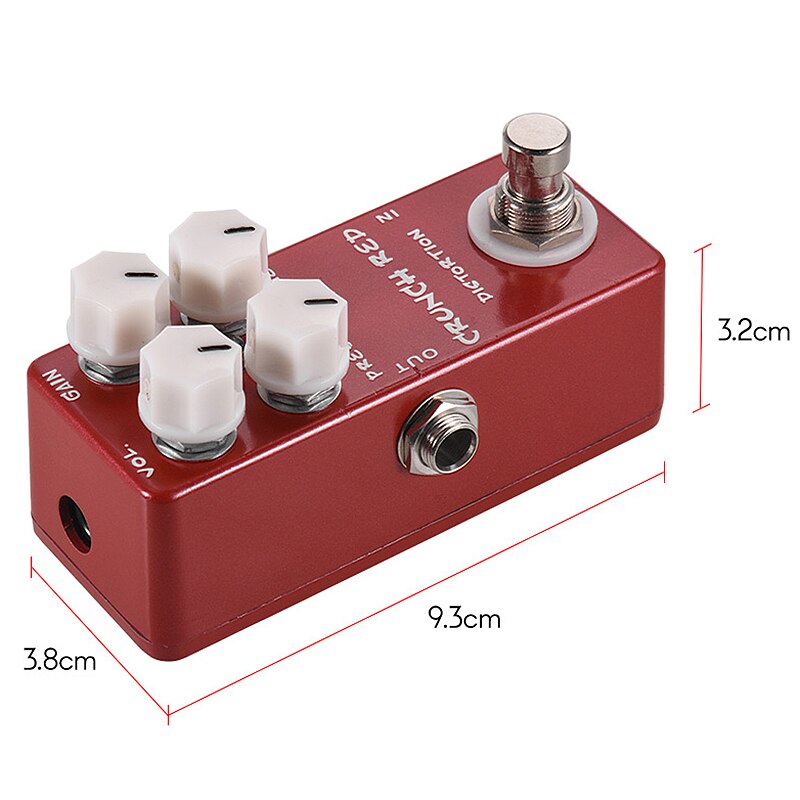 Mosky Mini Guitar Effect Pedal Mini Crunch Red Distortion Guitar Pedal True Bypass Full Metal Shell