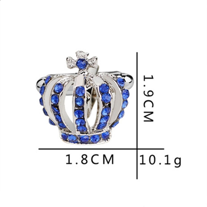 Strass Krone Manschettenknöpfe für Männer Französisch Gold/Silber Farbe/Blau Hemd Manschettenknöpfe Zubehör Männer Schmuck