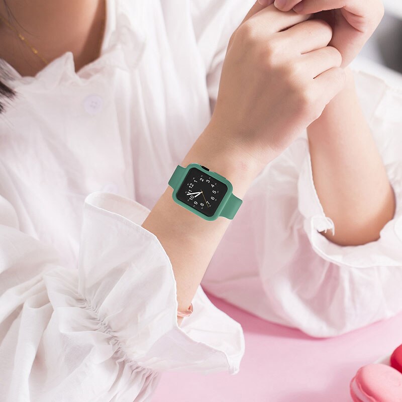 Candy Color Soft Silicone Case for Apple Watch 40MM 38MM Cover Protection Shell Watch Bumper Silicone Case for Apple Watch
