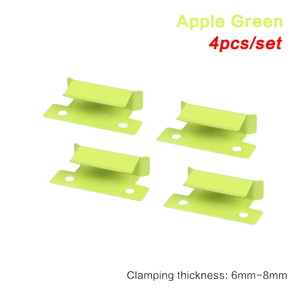 XCR3D 4pcs 3D Printer Parts Glass Platform Clamp Heated Bed Clip Colours Stainless Steel Plate Holder with Pull Ring for ender 3: 4pcs Apple Green