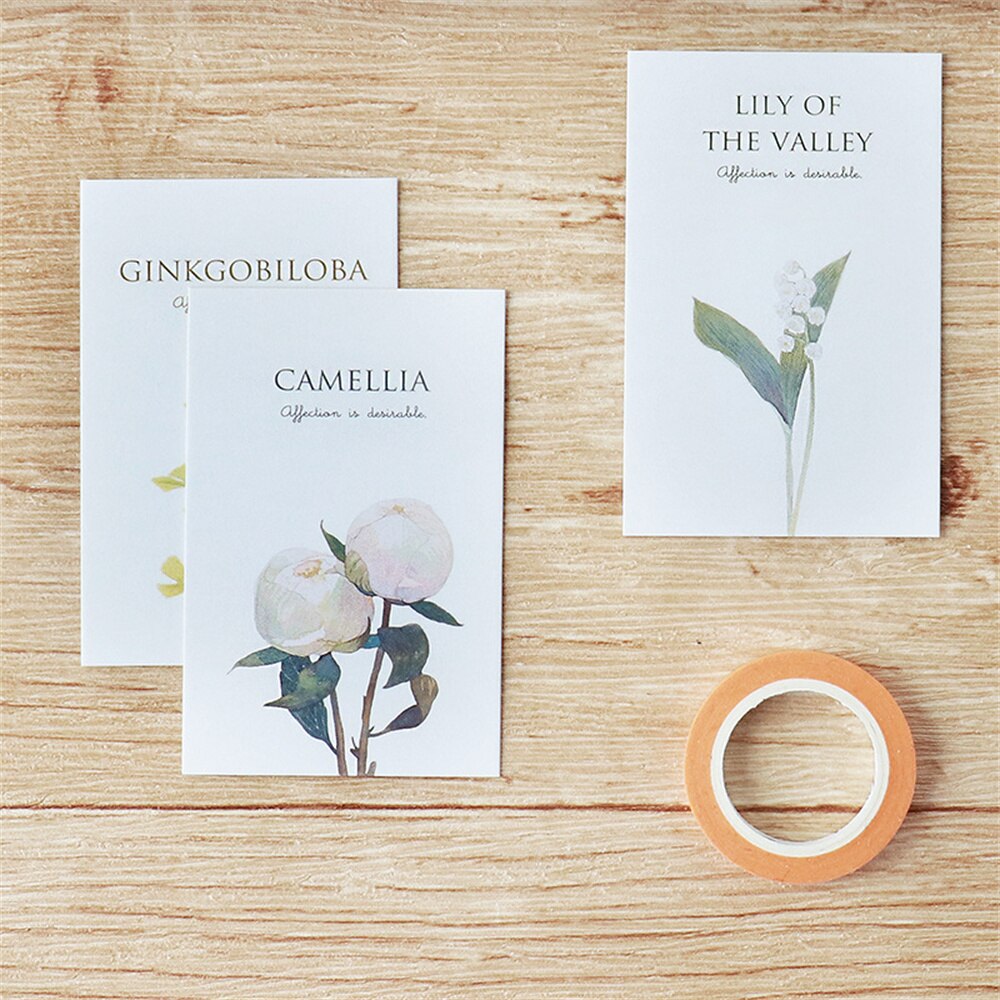 28Pcs/box Hand Painted Flowers Card Mini Postcard Greeting Cards Birthday Letter Message Card School Supplies