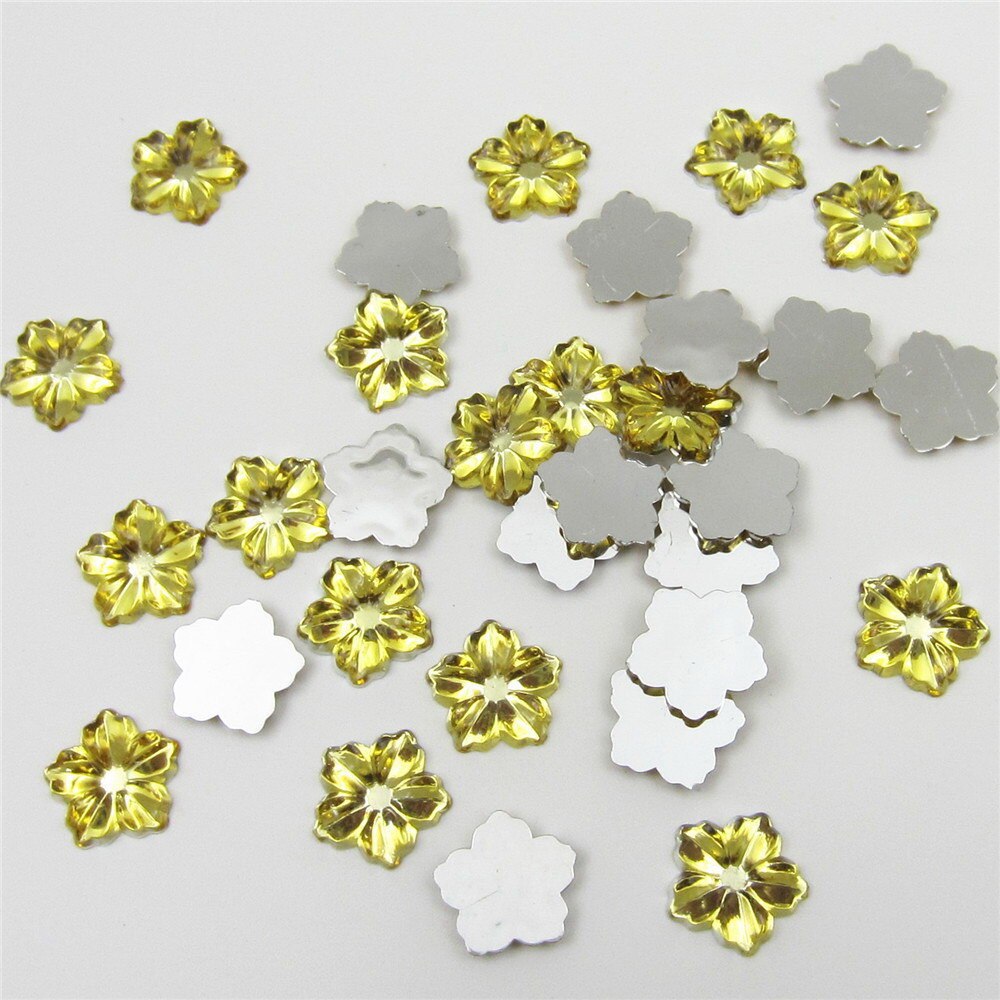 200 stks/partij 13mm Hars imitatie Bloem Acryl Strass, plat art kralen versieren diy