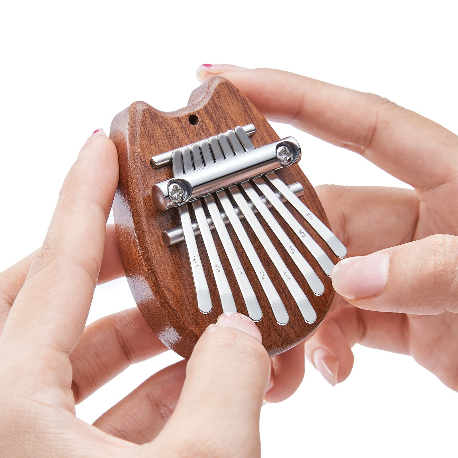Mini Kalimba, 8 teclas, Piano, 1 paquete de estilo de gota de agua, bonito instrumento portátil, exquisito, juego de para niños: Plata