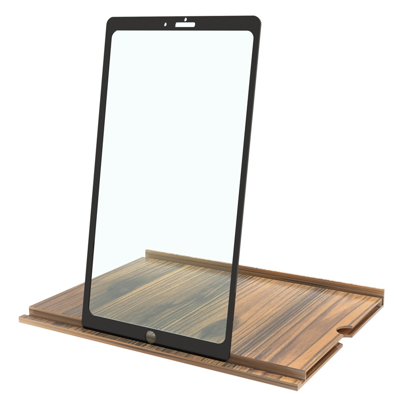 12-inch Wood Grain Screen Magnifier - HD Mobile Phone Video Amplifier with Stand