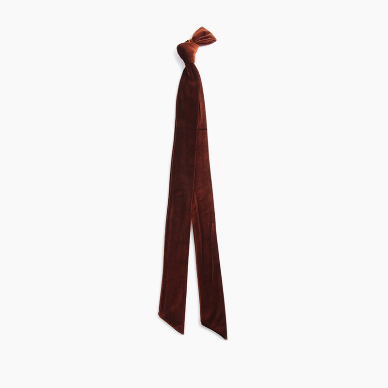 200cm de largo terciopelo gargantilla Color sólido Chic cuello bufanda mujeres Skinny bufanda Bandana cuello desgaste de la muñeca ropa de cabeza [1277]: Café