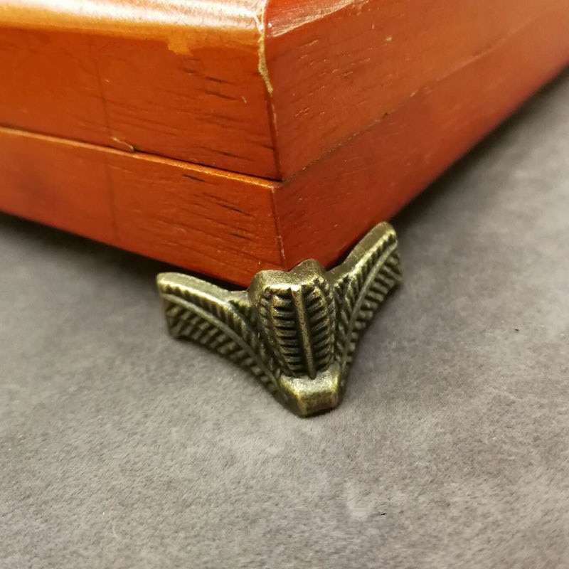 1/4 Pcs Antique Corner Protector Box Wood Case Decorative Feet Leg Corner Bracket Furniture Hardware
