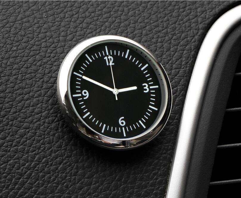 Auto decoratie elektronische meter auto klok uurwerk auto interieur ornament auto sticker horloge interieur in auto accessoires: Zwarte b