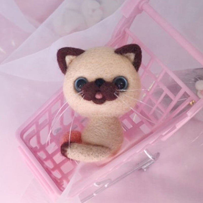 Jiwuo Wool Felt Poke Handmade Animal Pet Doll Toy Wool Needle Felting Kit Cat Shiba Inu Material Package DIY For Beginner