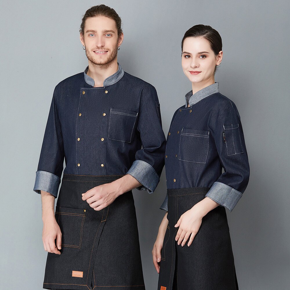 Uniforme de Chef de , ropa de cocinero, panadería, restaurante, ropa de trabajo de cocina, manga larga, camarera, Catering, chaquetas de Chef, tops