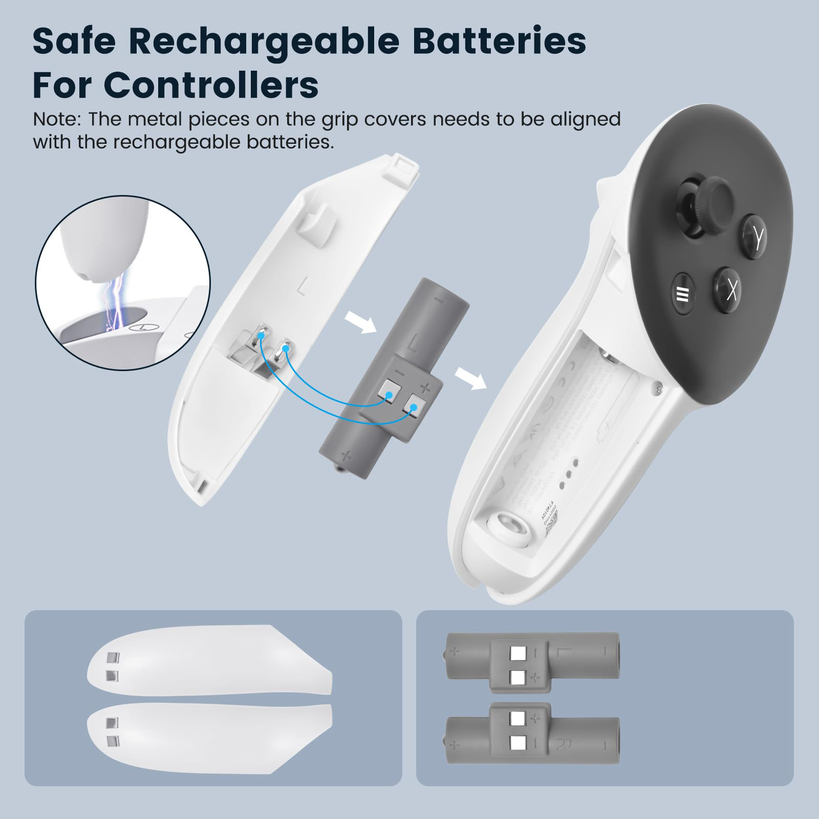 Charging Dock for Oculus/Meta Quest 3, Charging Stand for Controller and Headset with 2 Batteries, Wall Mount (Not for Quest 3S)