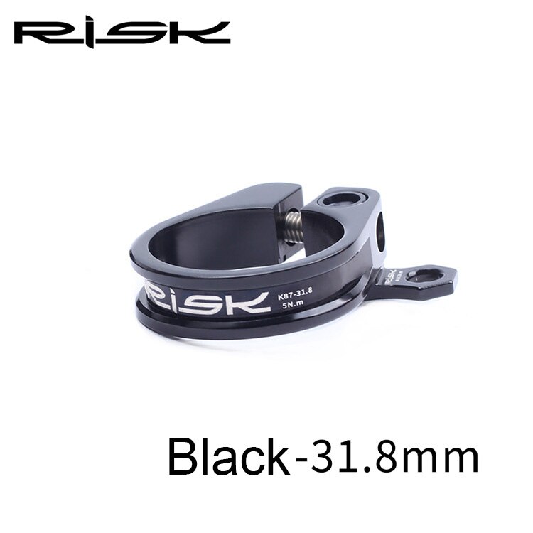 Cykel 31.8/34.9mm mtb cykel sadelpind klemme ultralet lås cykel saddelpinde klemmer med kabel organizer road cykel sadelpind klip: 31.8mm sorte