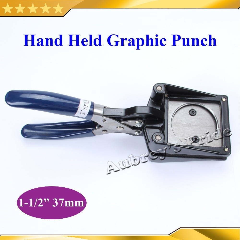 Hand Held Manual Round 37mm 1-1/2" (Actual Cutting Size 48.5MM) Paper Graphic Punch Die Cutter for Pro Button Maker