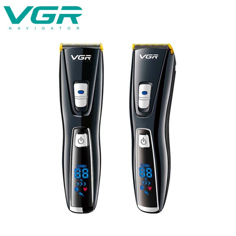 VGR 027 Hair Clipper Personal Care Modeling Barber Haircut LCD Barbershop Reduction Light Trimmer For Men VGR V027