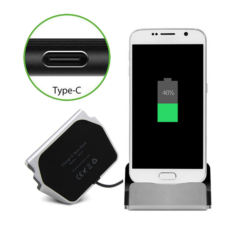 USB Schreibtisch Ladegerät Für Samsung S8 Xiaomi Huawei LG HTC Android Telefon Mikro Typ-C iPhone Dock Ladegerät Docking Bahnhof Ladung: Rose Gold / Pro Typ C USB Hafen