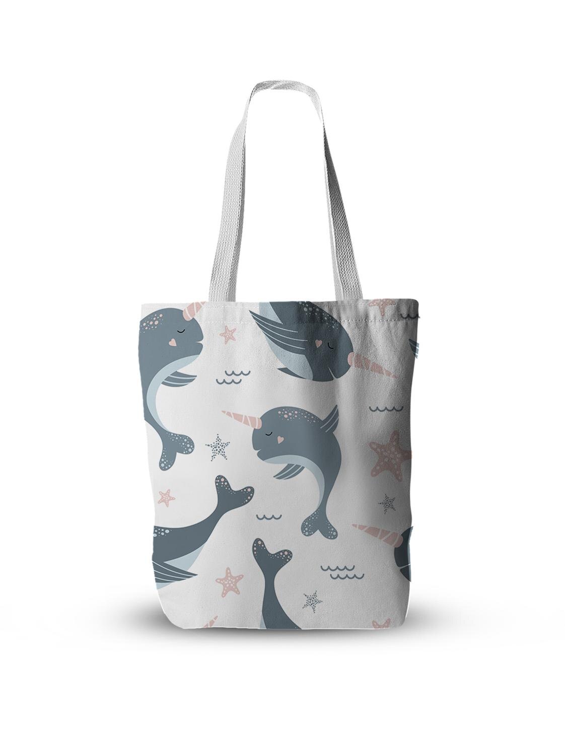 3D Gedrukt Mini Dier Canvas Tas Eenhoorn Handtas Reizen Strandtas Herbruikbare Schoudertas Kruidenier Opbergtas: style5