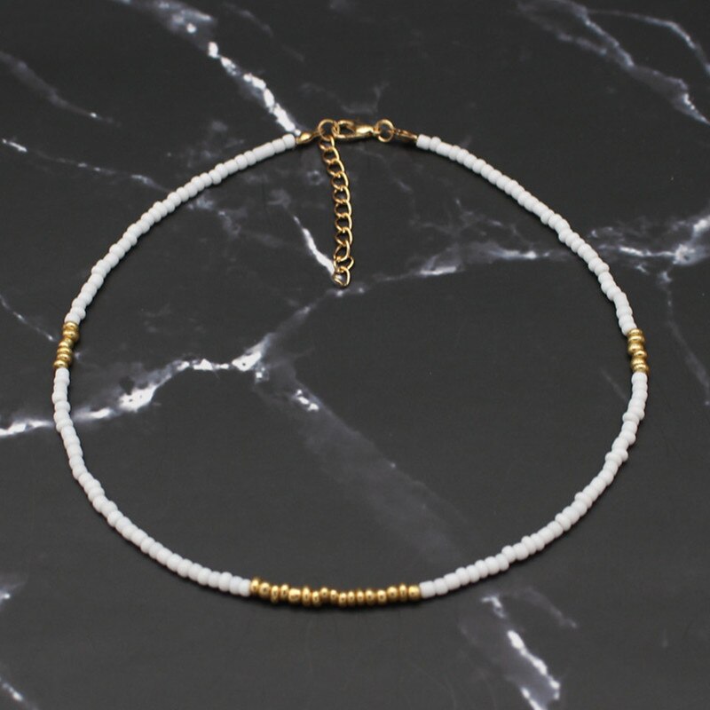 Bohemia Handmade Rainbow koraliki proste Choker naszyjnik moda damska dziki słodki kolorowy kołnierz biżuteria prezent: 21