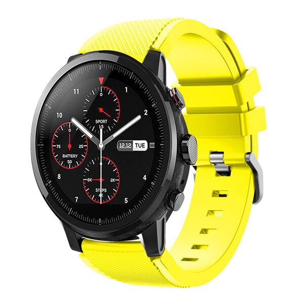 22mm Morbido Gel di Silice Sport Watch Band Strap Per Huami Amazfit Stratos Astuto Della Vigilanza per Amazfit Ritmo Stratos 2/ 2 s Cinghie Braccialetto: YELLOW