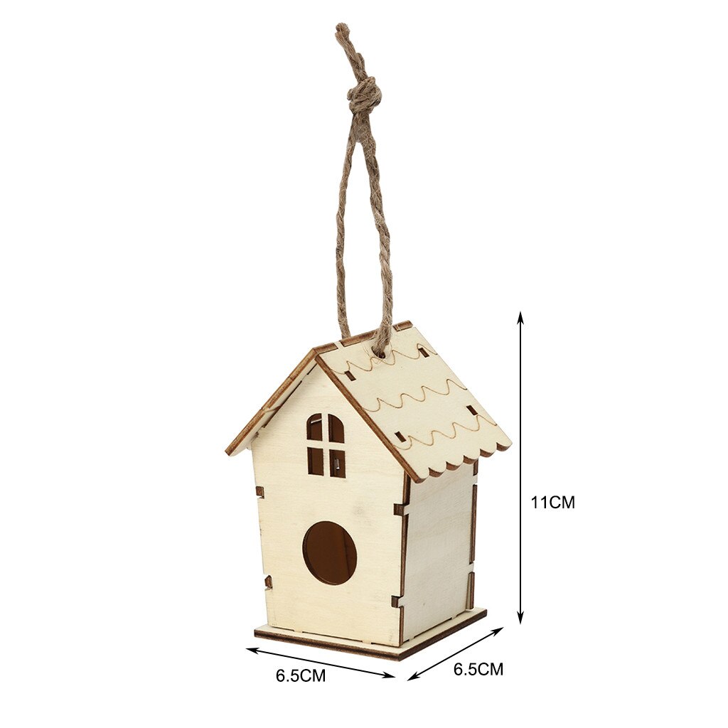Wooden Bird Feeder Hanging for Garden Yard Decoration Hexagon Shaped With Roof Outdoor Bird Nest Wooden Arts #YL10