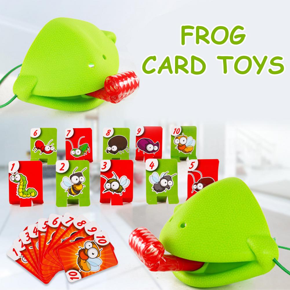 Frog Playing Card Toys Greedy Chameleon Lizard Tongue Out Frog Blowing Dragon Desktop Parent Child Fight