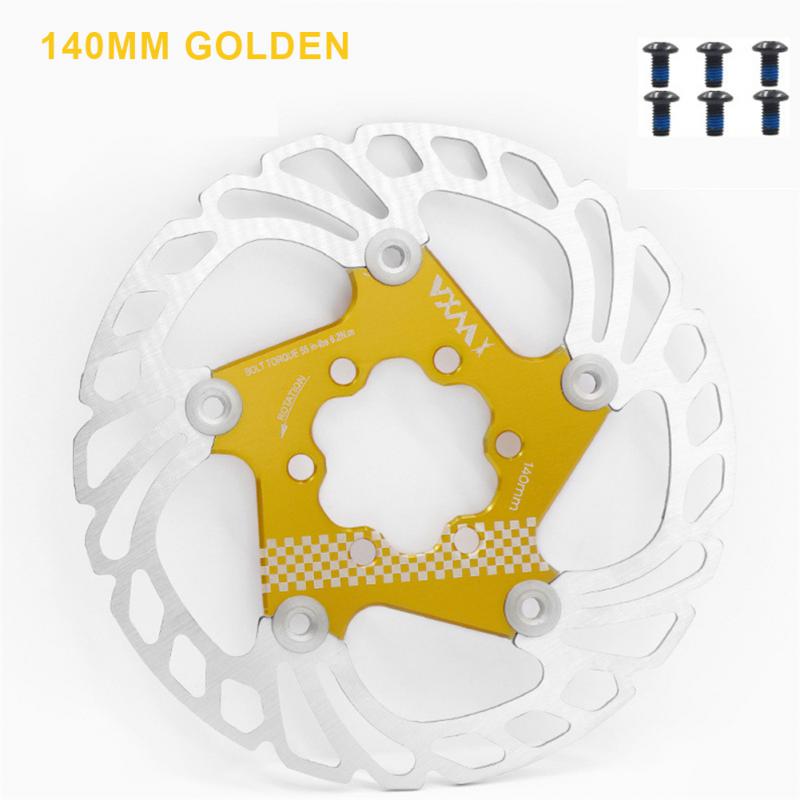 COMEA 1pc Bike Brake Rotor 140mm 160mm 180mm 203mm Bicycle Centerline Disc Brake Rotor Hydraulic Brakes Disc Rotors Mtb Part: gold 140