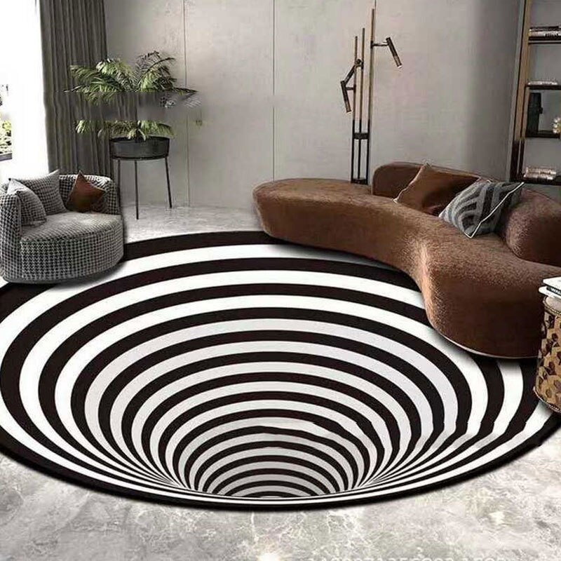 Accueil chambre tapis de sol 3D stéréo Vision tapis anti-dérapant rond tapis de sol pour salon ménage Decoratiion approvisionnement