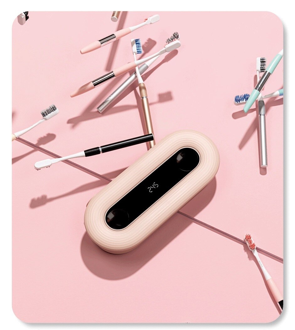 Xiaomi Mijia – porte-brosse à dents intelligente, stérilisateur domestique à ultraviolets UV, support mural, poinçon gratuit: Rose