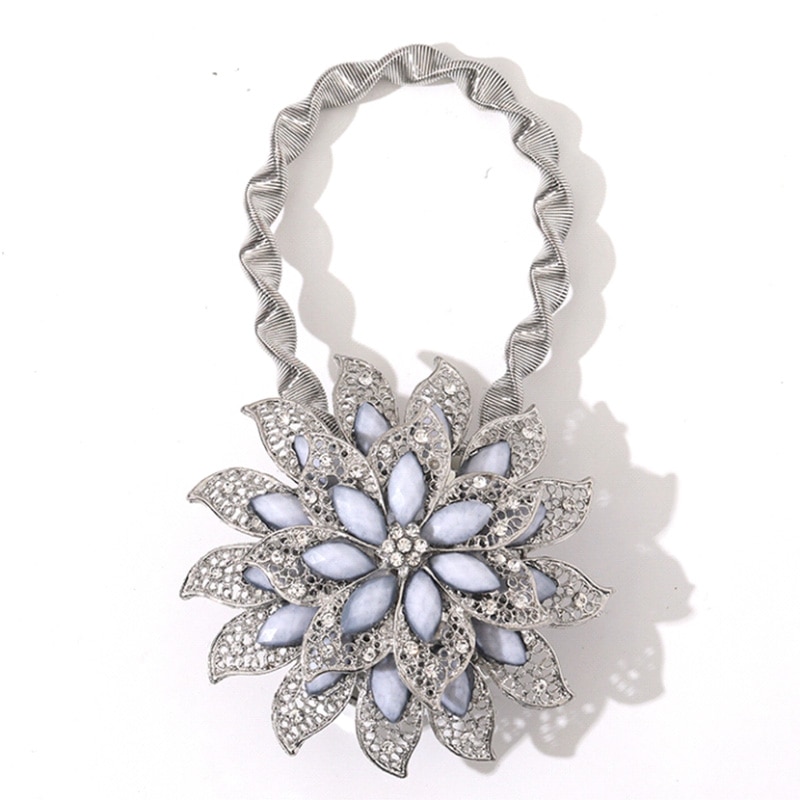Bloemvormige magneetgordijn tieback ringen lente strass staaldraad magnetische gordijngesp clips raamhouder accessoires