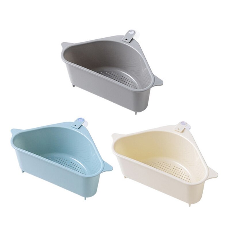 Triangle Sink Storage Holder Multifunctional Sink Basket for Drying Vegetable Fruits Sponge Strong Load-bearing Capacity