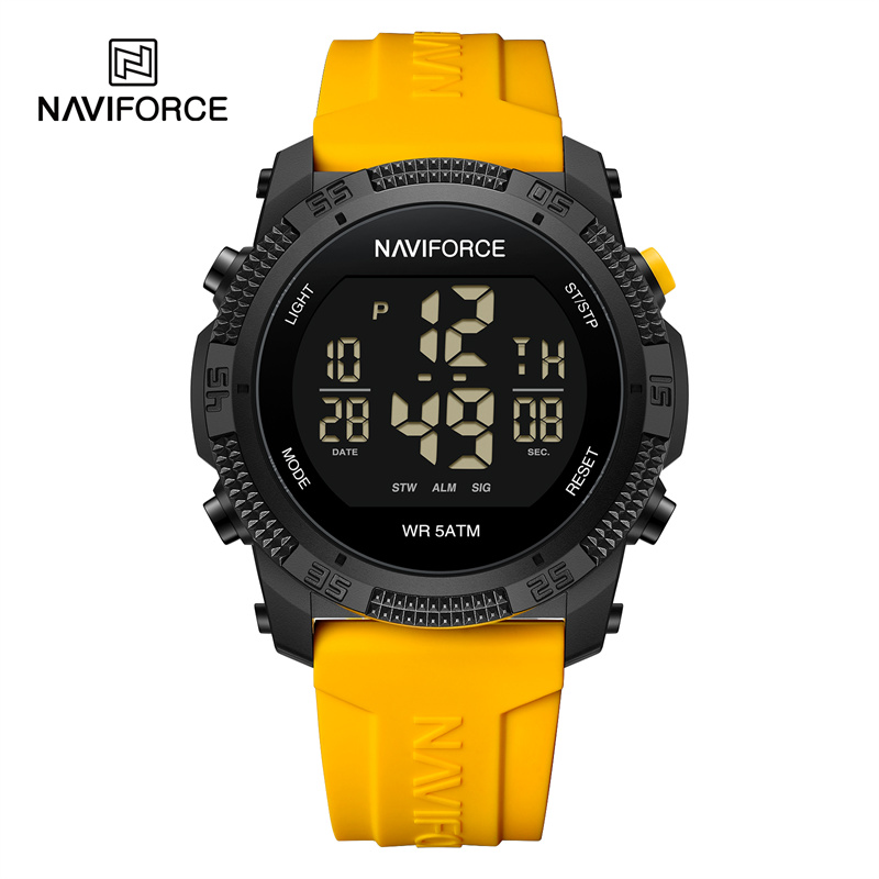 NAVIFORCE Brand Original Men Watch Water Resistant Personality Wristwatches Luxury Silicone Strap Electronic Clock: BRONZE