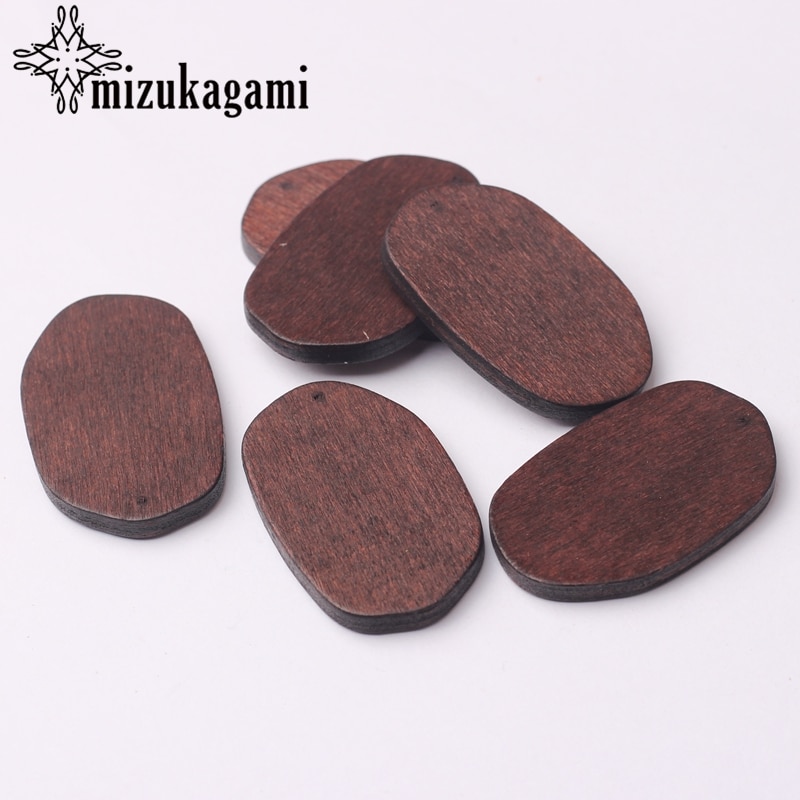 Natürliche Holz Geometrische Oval Form Charms Anhänger 24*39 MM 6 teile/los Für DIY Ohrringe, Der Zubehör