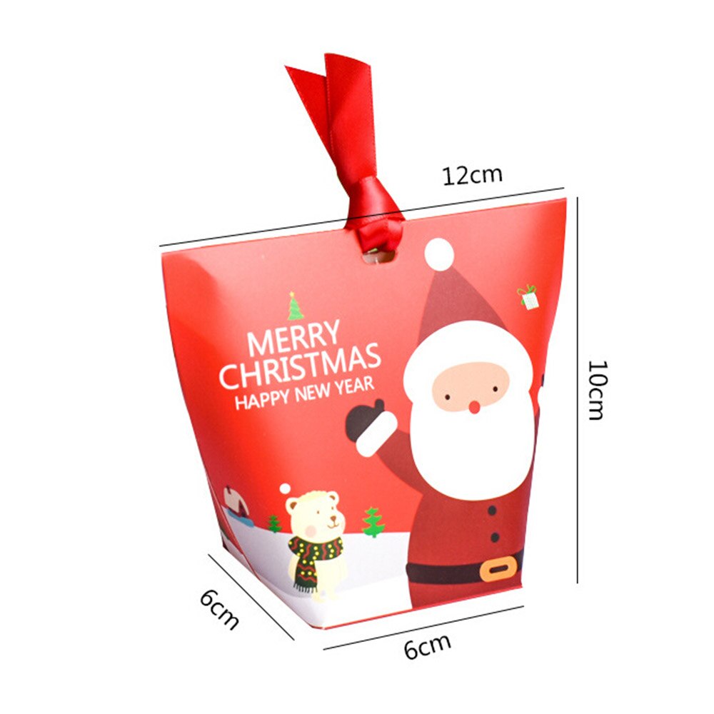 12 teile/satz Weihnachten Kasten Apfel Kasten Weihnachten Dekoration Für Heimat Santa Claus aufbringen Leder Seil Süssigkeit Papier Tasche
