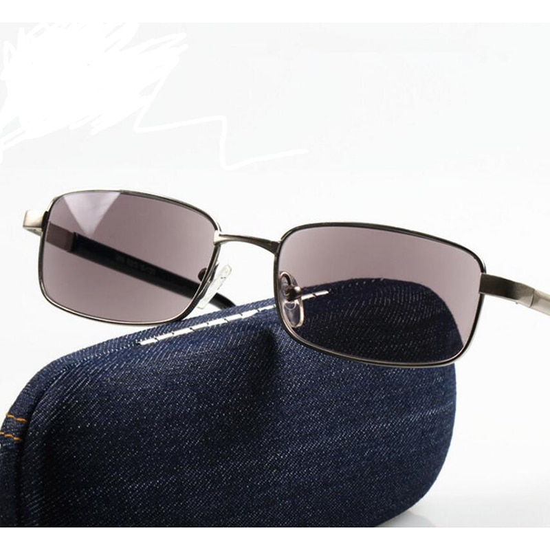 Metall Rahmen Photochrome Lesen Sonnenbrille Männer Frauen Presbyopie Brillen Sonnenbrille Verfärbung Dioptrien 1,0 zu + 4,0 L2