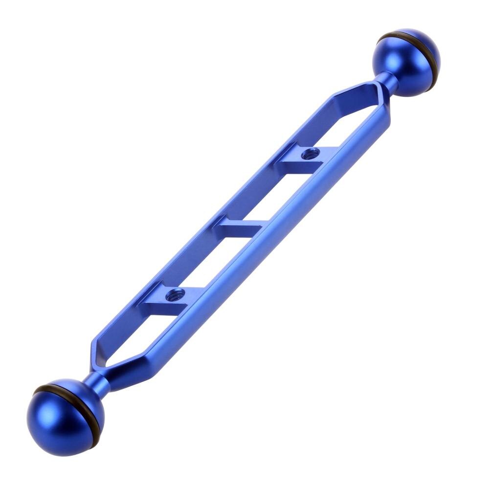 Puluz 9 tommer 22.9cm aluminiumslegering dykkerarm med dobbeltkugler til undervandslygte/videolys, kuglediameter :1 tommer  / 2.54cm: Blå