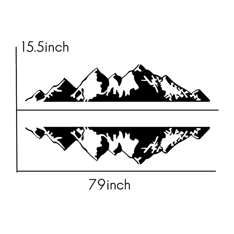 2Pcs Car Universal SUV Side Body Sticker Mountain Decal Sticker Decoration for Car /Ford/SUV/Jeep Wrangler