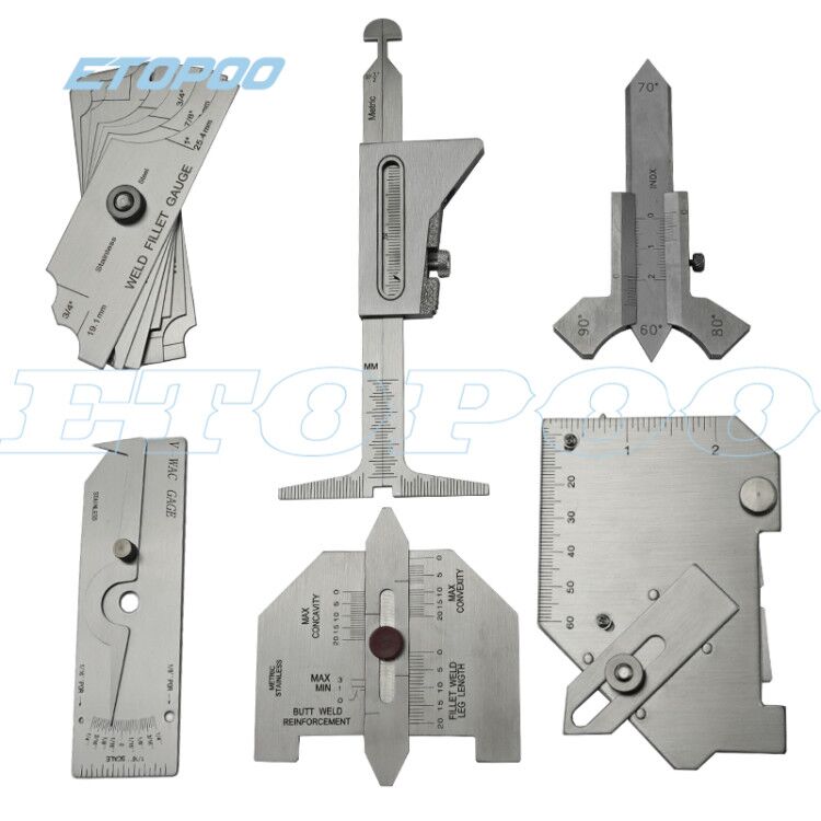 Welding Gauge Weld Inspection Gage Weld Seam Bead/Fillet/Crown Test Ulnar Ruler 60 70 80 90 Degree Angle Measure