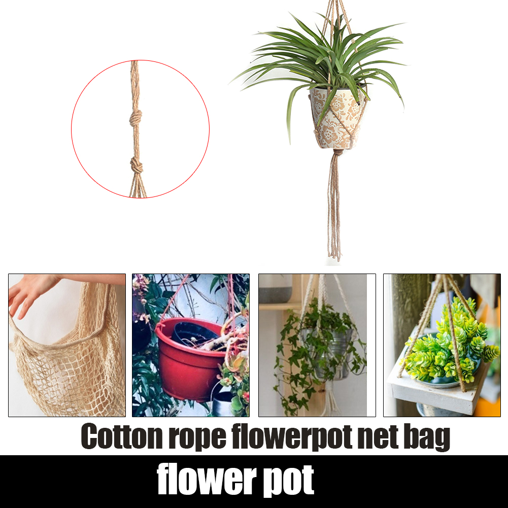 1 Pcs Handgemaakte Macrame Plant Hanger Bloempot Planter Hanger Muur Decoratie Binnenplaats Tuin Opknoping Planter Opknoping Mand