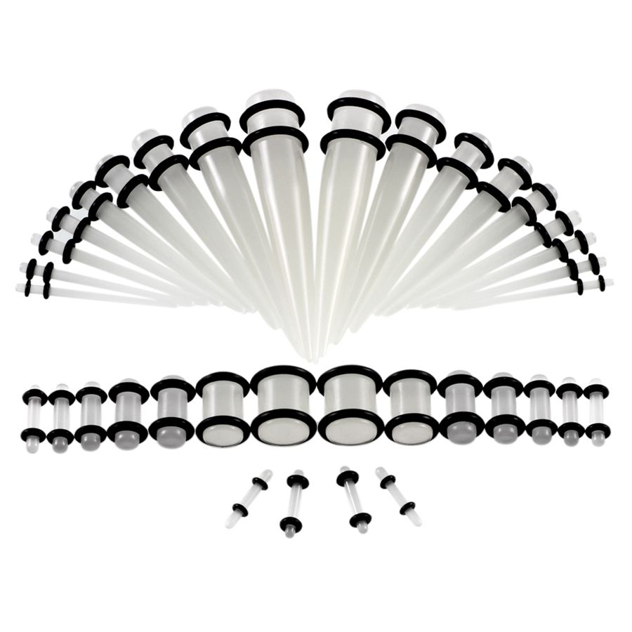 36 pièces/lot acrylique oreille jauge cône et Plug Kits d'étirement couleur mixte oreille chair Tunnel Expansion corps Piercing bijoux 14G-00G: Z0115