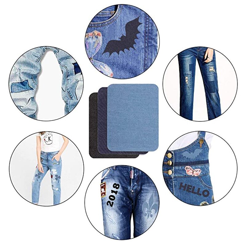 Ijzer-Patches 18 Stuks 3 Kleuren Denim Katoen Patches Ijzer Reparatie Kit, Ijzer-Patches, decoratie Voor Jeans Kleding Xbff