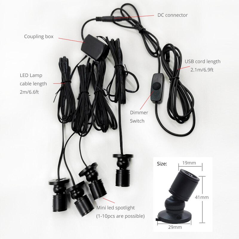 Mini Led Spot Downlight 1W 5V Usb Dimbare Spotlight Model Display Wijn Kast Kleine Mini Teller Hand-run Tentoonstelling Case