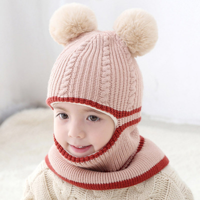Pipot vauvan hattu pompon talvihattu lapsille lasten kommandopipo neulottu pojille tytöille yksivärinen lämpimämpi pipo pipo: Beige