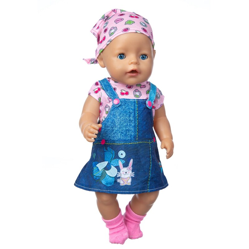 Born Baby Fit 18 pouces 43cm vêtements de poupée trois bleu lapin bleu lapin grenouille bleu Bea poupée accessoires pour bébé d'anniversaire: Q-112