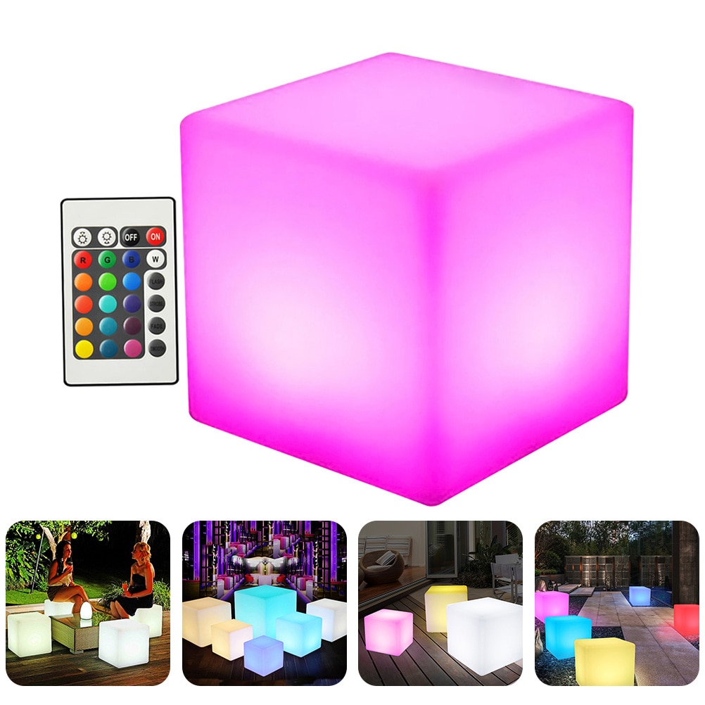 1pc 10cm LED Cube Light Outdoor Waterproof Remote ... – Vicedeal