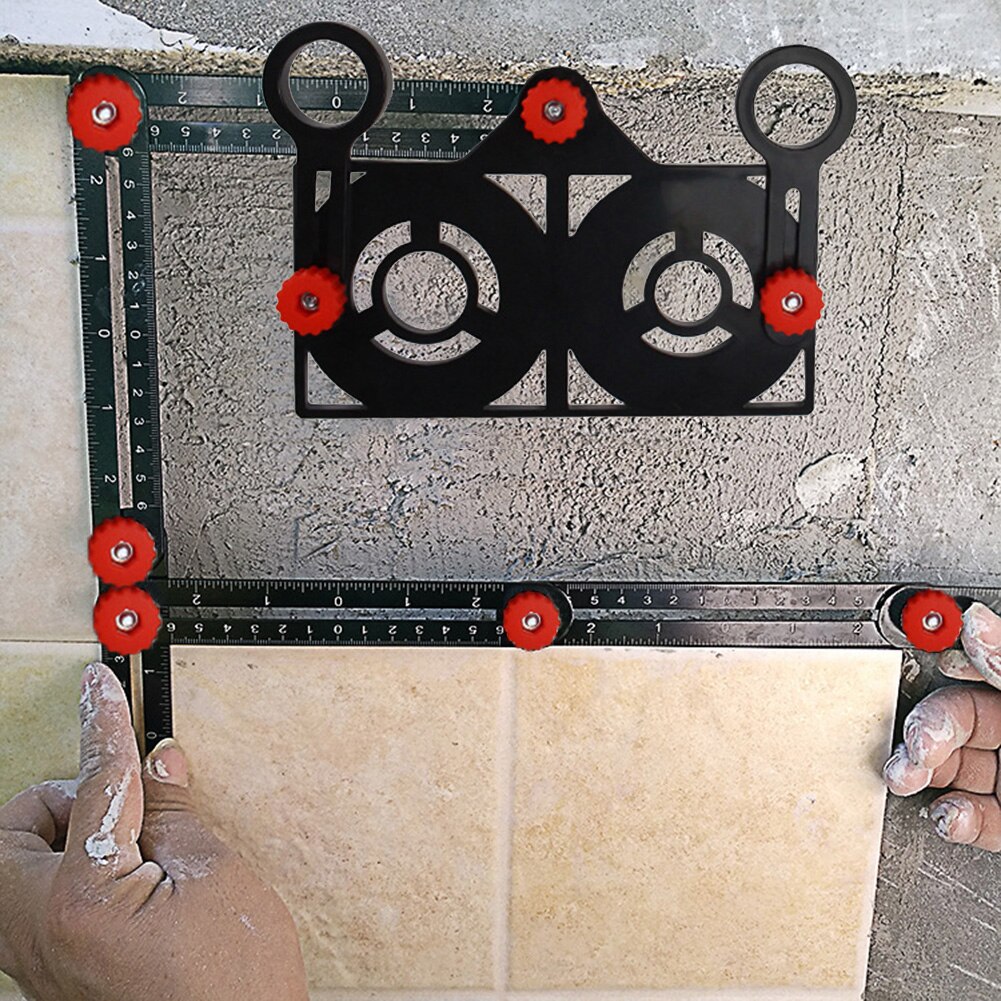 Adjustable Angle Ruler Finder Glass Fixed Measuring Ruler Perforated Template for Various Shapes Product Positioner