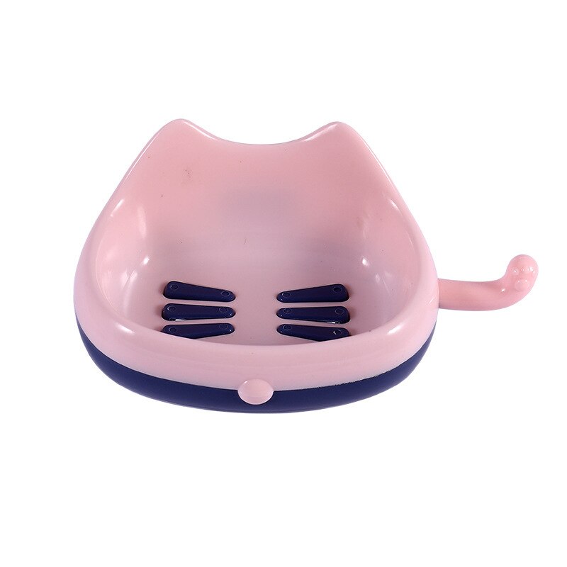 Kawaii – boîte murale de rangement pour porte-savon, porte-éponge, fait à la main, accessoires de salle de bains: pink