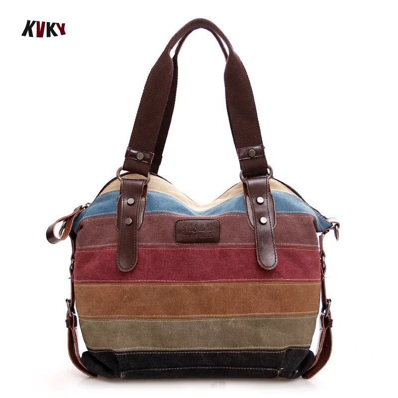 Luxe Mode Vrouwen Tas Canvas Handtas Messenger Bag voor vrouwen Streep Messenger Bag Vrouwen Handtas Cross body bolsos mujer