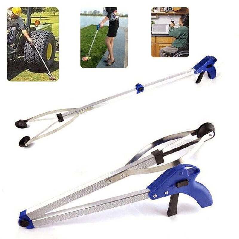 Pinza de basura plegable para recoger basura, herramienta de agarre manual de ayuda para brazo largo, pinzas para ahorrar doblar, recoger basura,