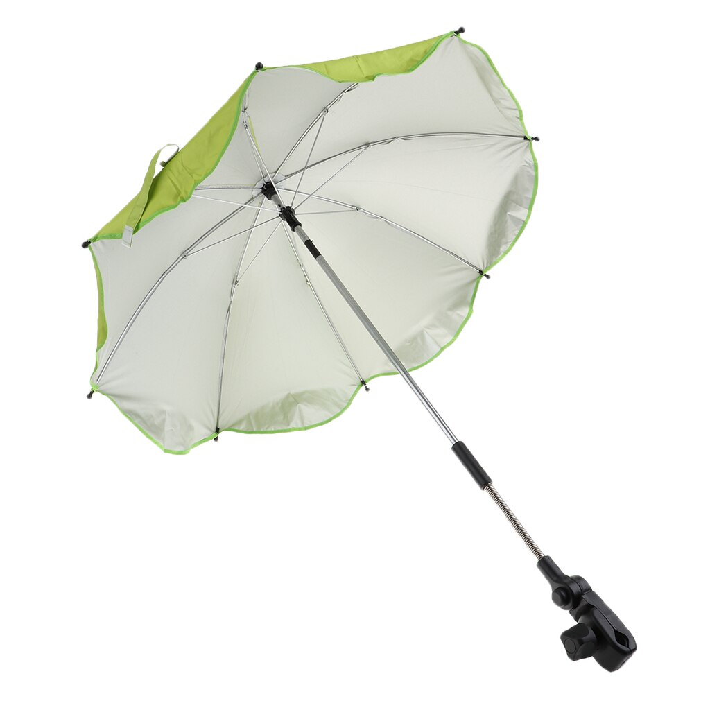 Foldable Summer Outdoor Beach Sunshade Umbrella Sun Protection Parasol Shelter All-weather with Universal Clamp Travel Anti-UV: Green