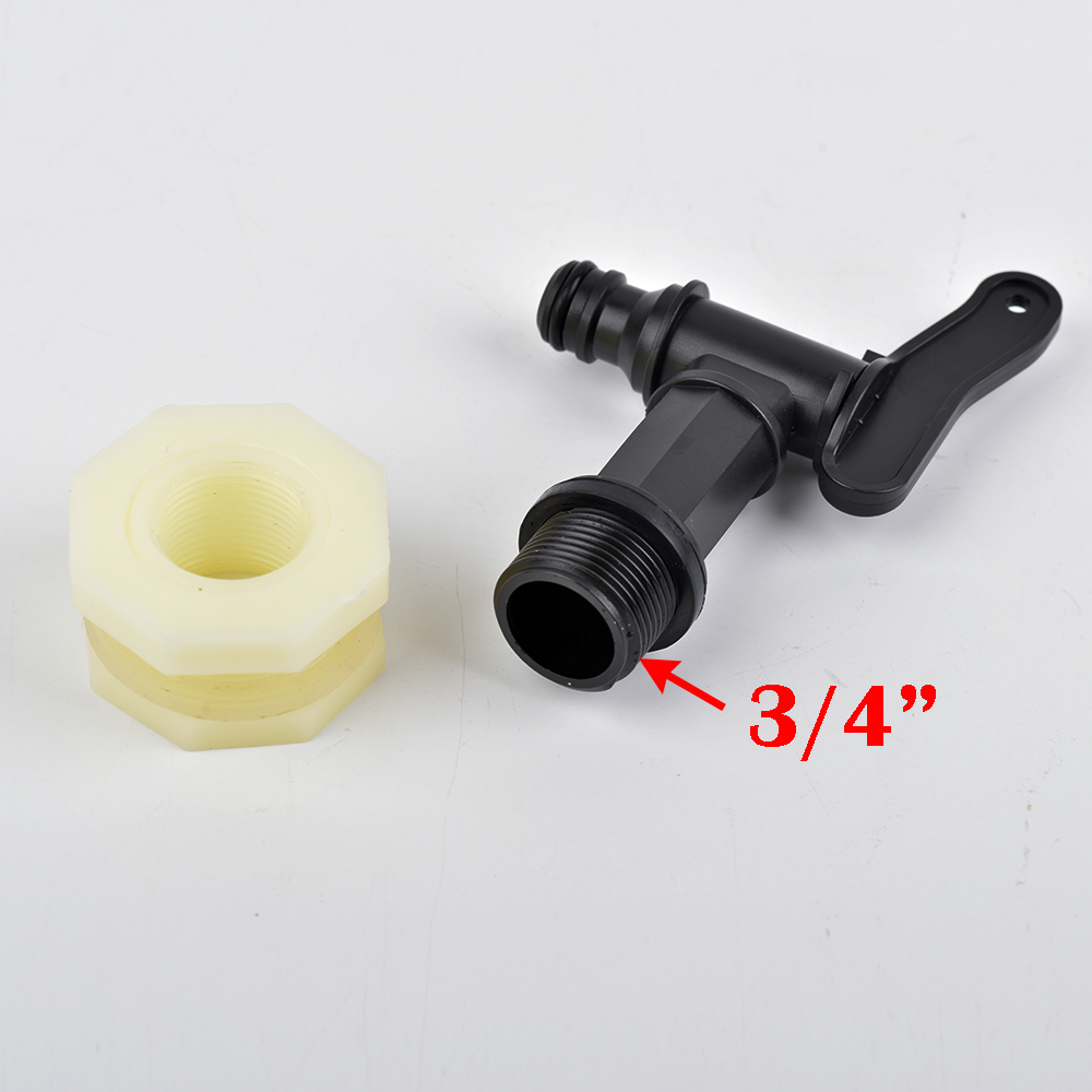1/2" 3/4 "Inch ABS Plastic Water Tank Connector Valve Aquarium Tap Tank Bulkhead Replacement Drainage Fitting