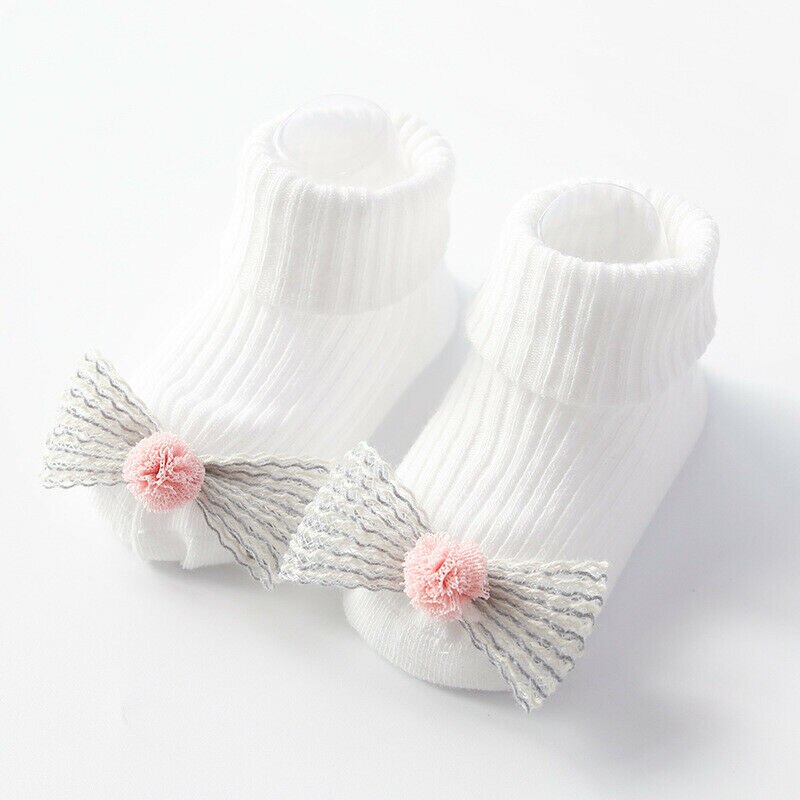 Baby Clothing Toddler Baby Non-Slip Boot Socks Girls Winter Cartoon Warm Shoes 3D Cartoon Fruit Winter Warm House Shoes: Lace White / 18M